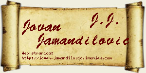Jovan Jamandilović vizit kartica